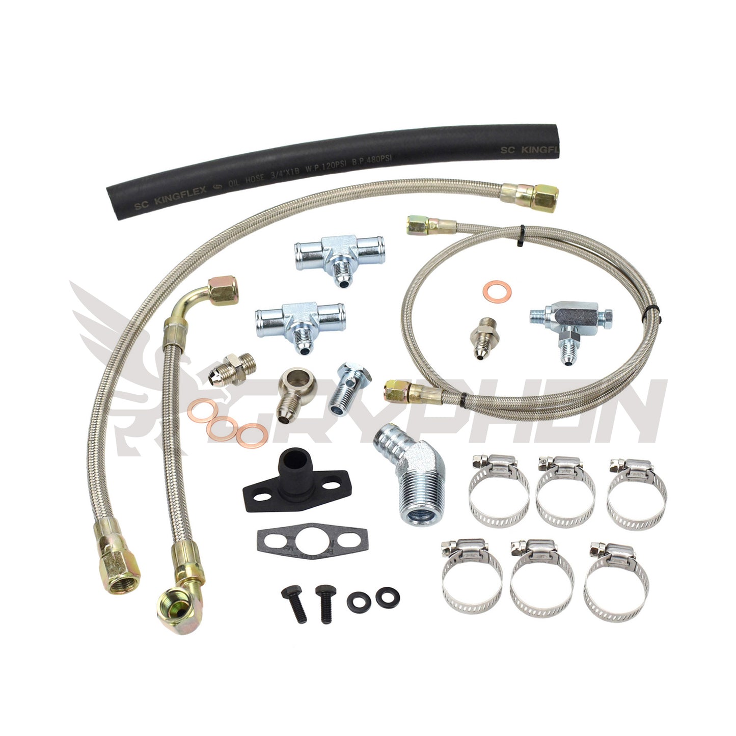 TD05H turbo oil and water line kit for Toyota Land Cruiser 1HZ N/A diesel conversion