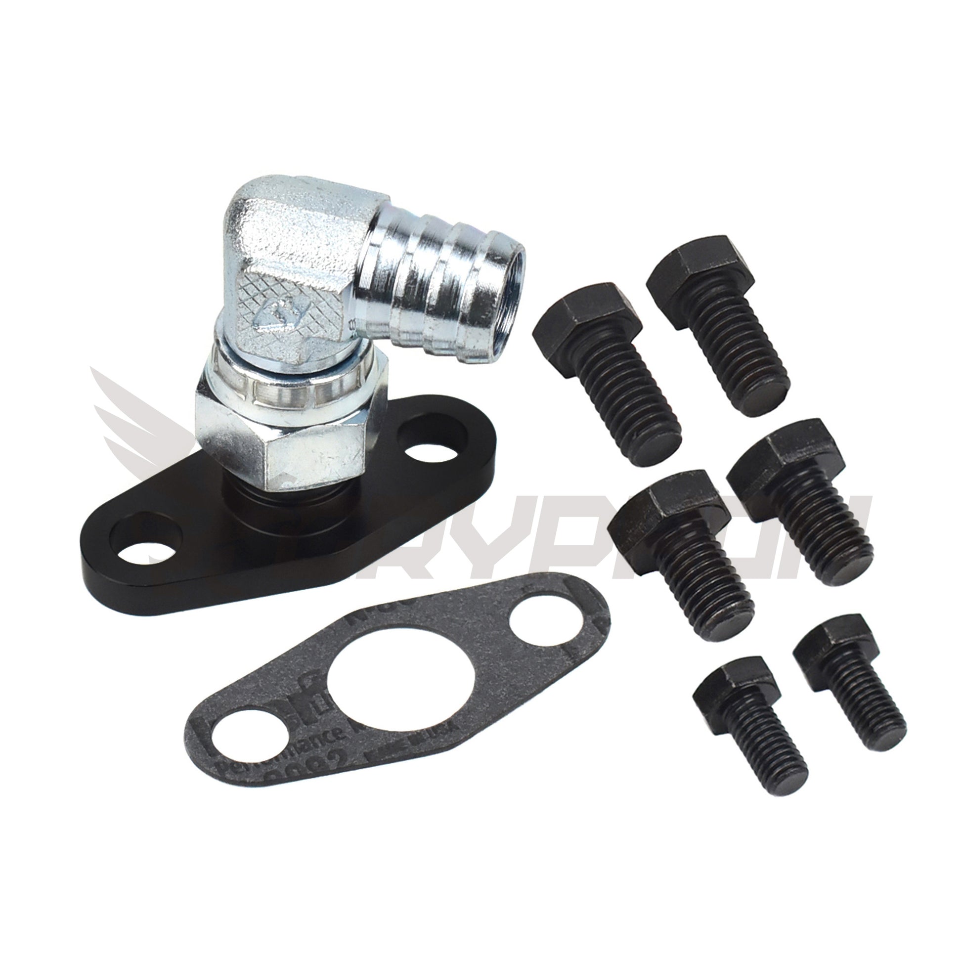 90 Degree 3/4" Barb Turbo Oil Drain Flange for BorgWarner AirWerks Series S200SX, S300SX, S400SX