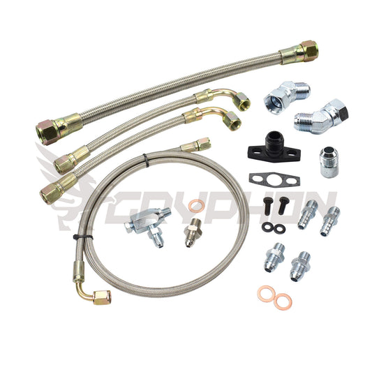Braided Turbo Oil Water Line Kit TD04 TD04L TD04HL