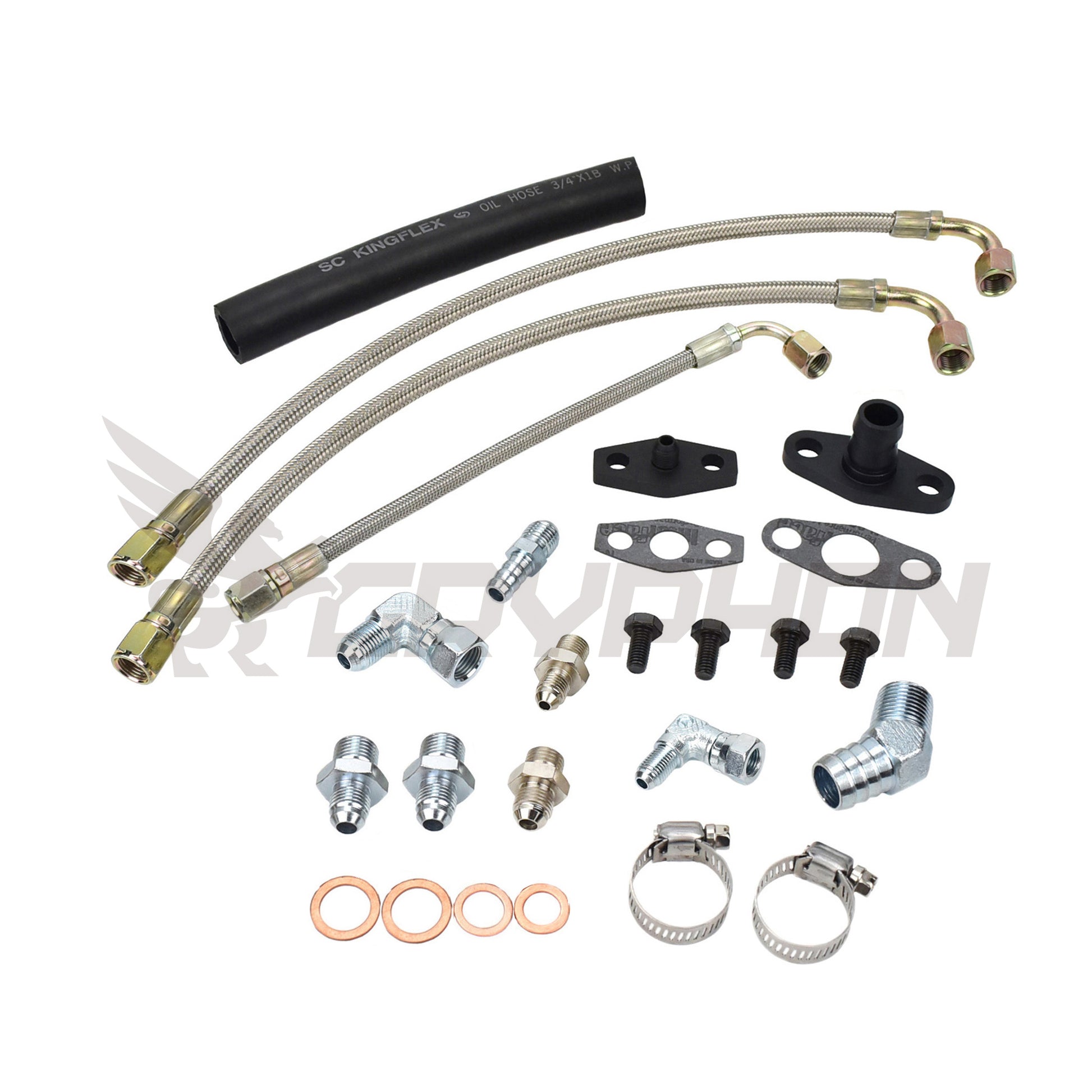 S13 SR20DET oil and water line kit for low mount Garrett T3 T4 turbo