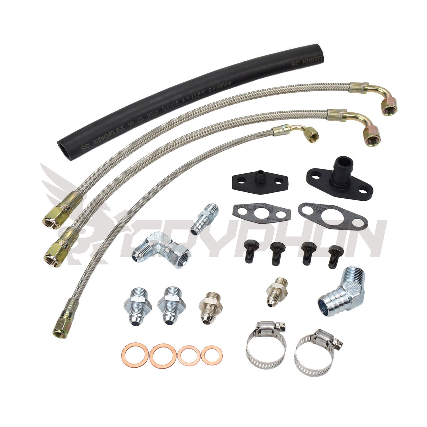 S13 SR20DET oil and water line kit for top mount Garrett T3 T4 turbo