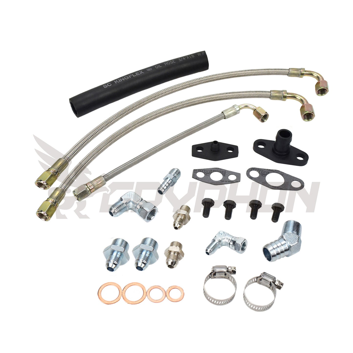 S13 SR20DET oil and water line kit for low mount Garrett T3 T4 turbo