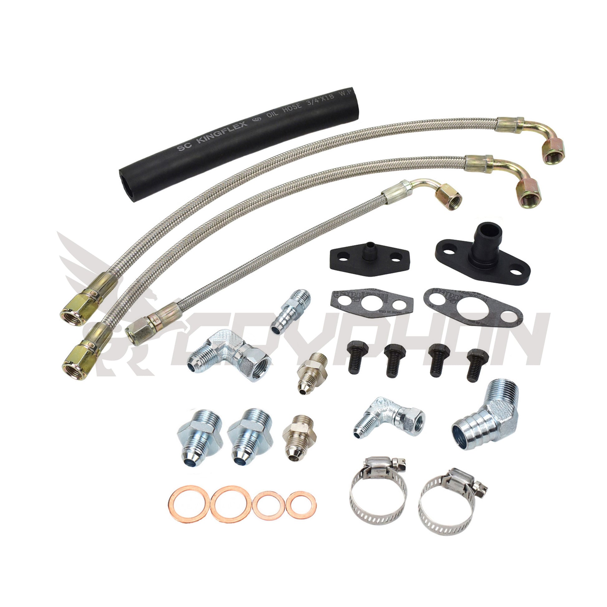 S13 SR20DET oil and water line kit for low mount Garrett T3 T4 turbo
