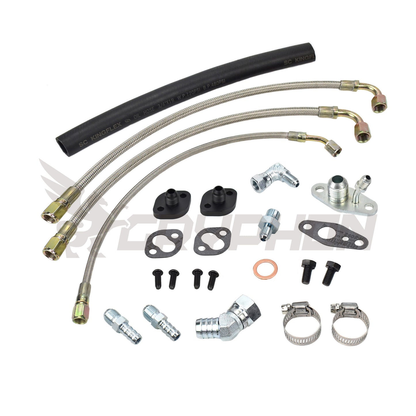Turbo oil and water line kit for Toyota Starlet EP82 EP91 4E-FTE with CT9 top mount turbo setup