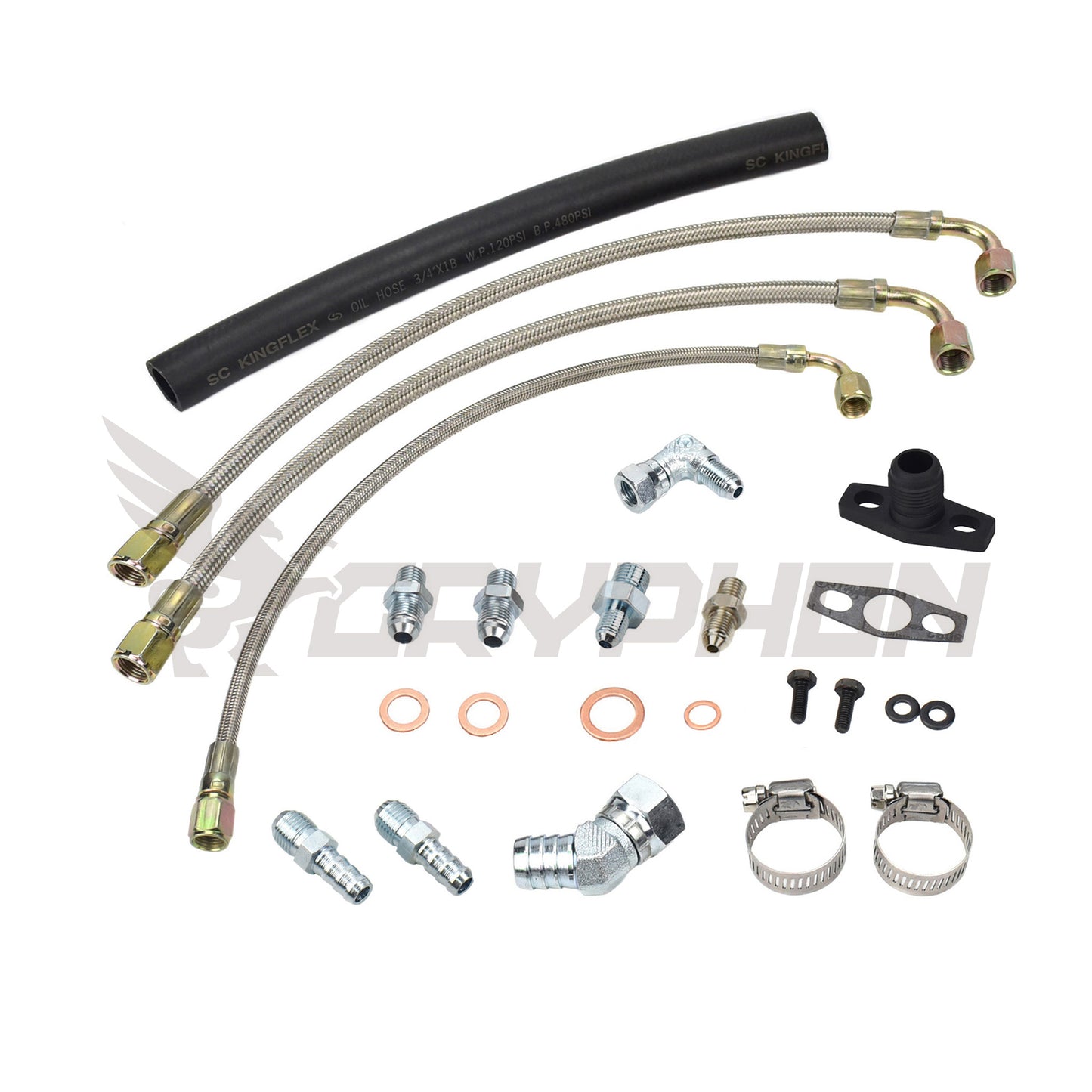 Turbo oil and water line kit for Toyota Starlet EP82 EP91 4E-FTE engine with TD04 turbo upgrade