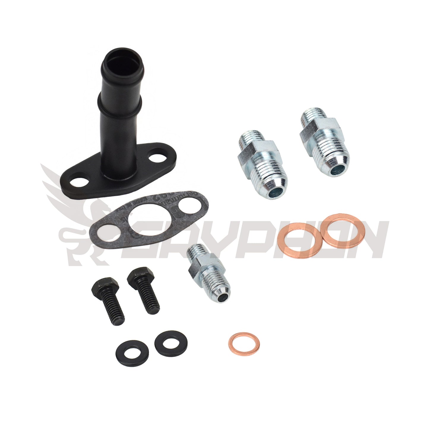 TD04 TD04L TD04HL turbo oil and water fitting kit with adapter and barb fittings for custom installs