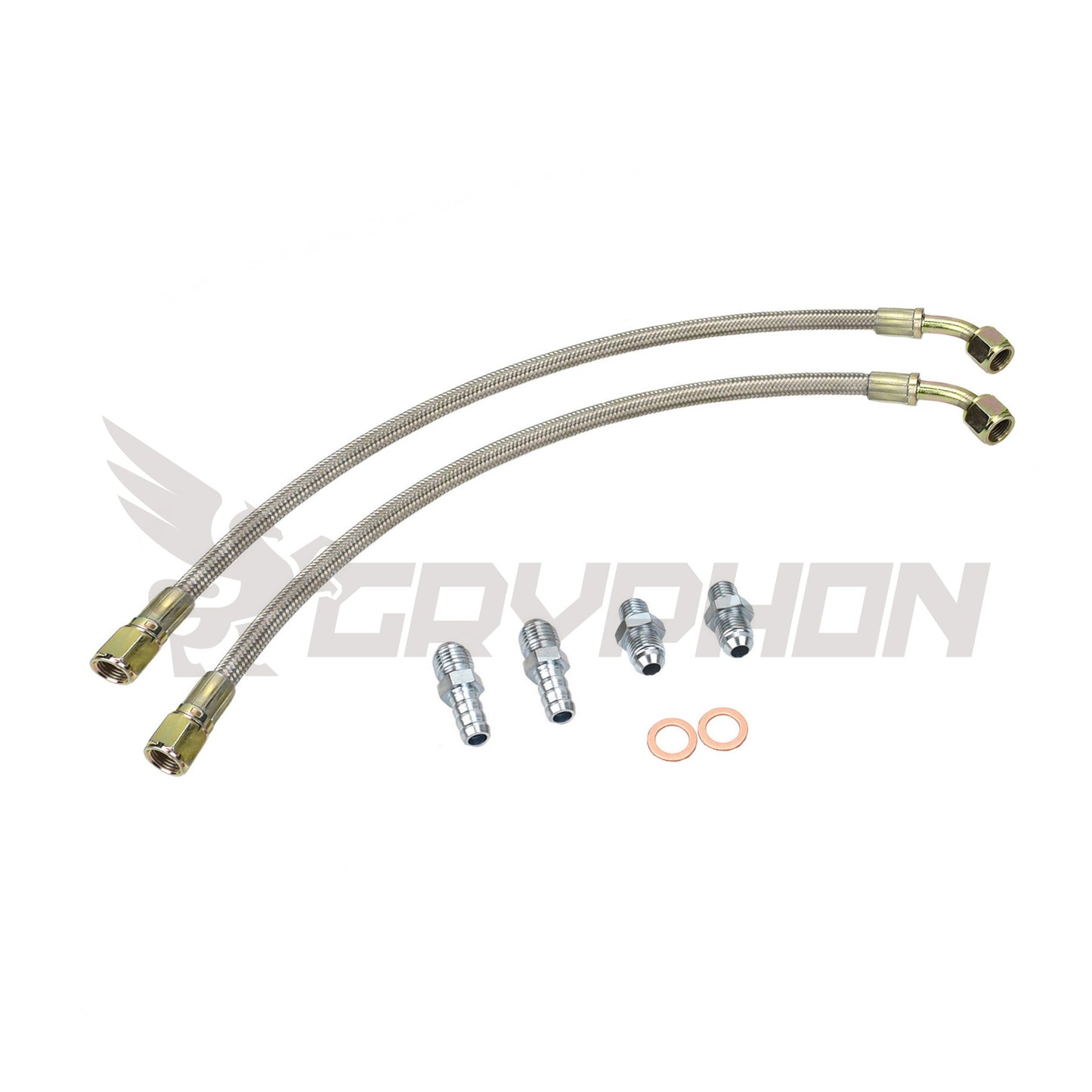 6AN braided turbo water line kit for TD04 upgrade on Toyota Starlet EP82 / EP91