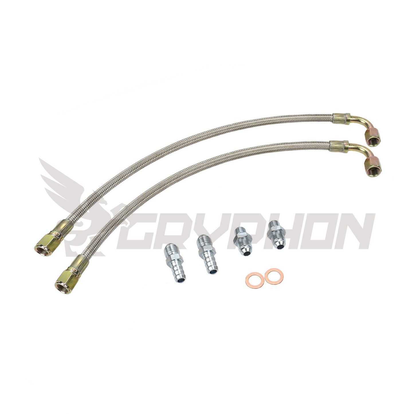 6AN braided turbo water line kit for TD04 upgrade on Toyota Starlet EP82 / EP91