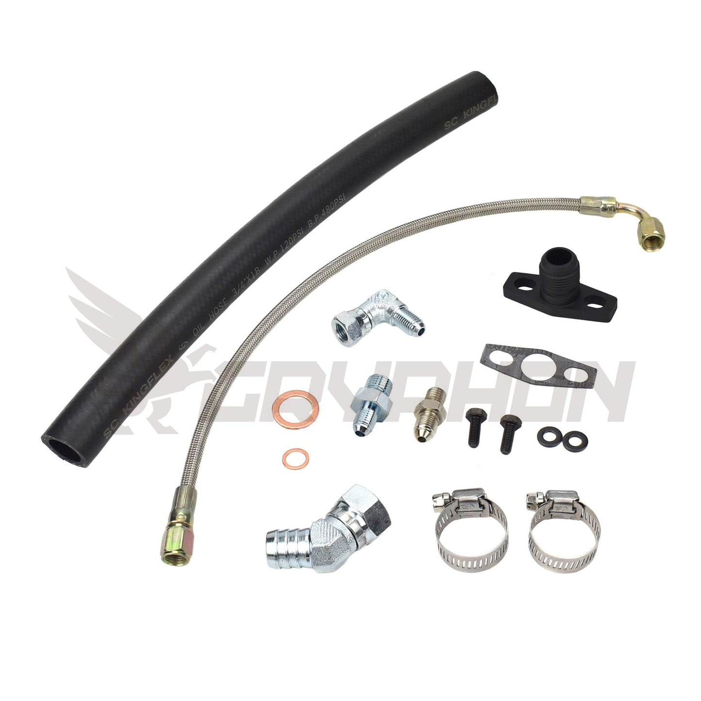 Turbo Oil Feed Return Line Kit Toyota Starlet EP82 EP91 4E-FTE with Garrett GBC GBC22-350
