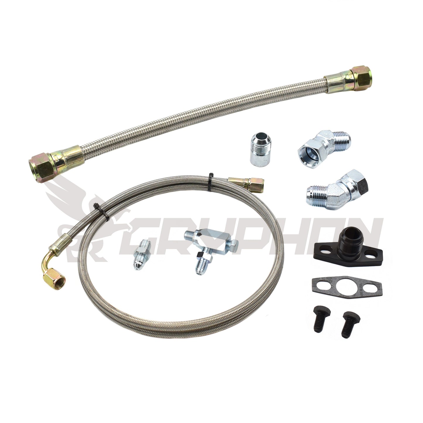 Braided Turbo Oil Feed Return Line Kit Garrett T25 T28