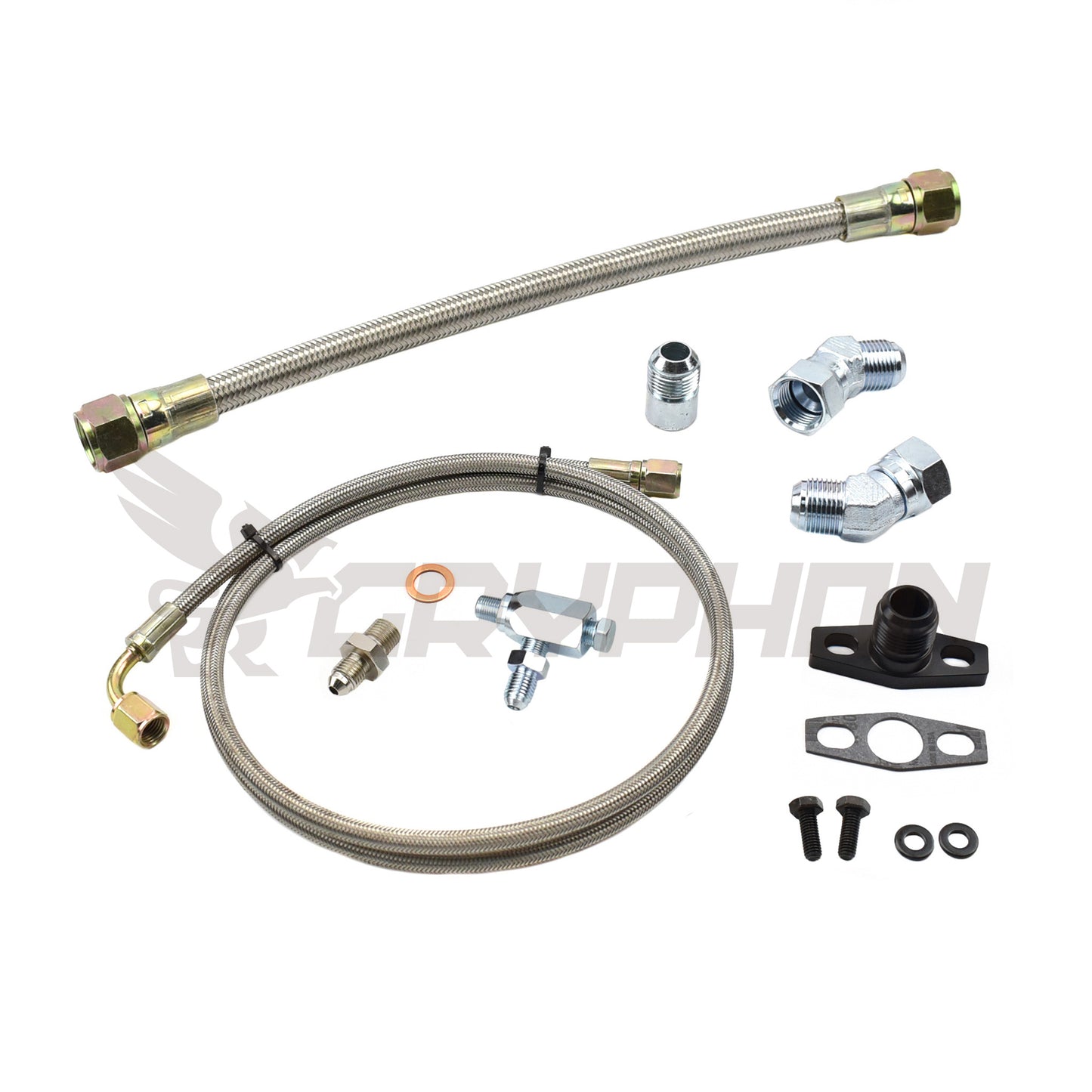 Braided Turbo Oil Feed Return Line Kit TD04 TD04L TD04HL