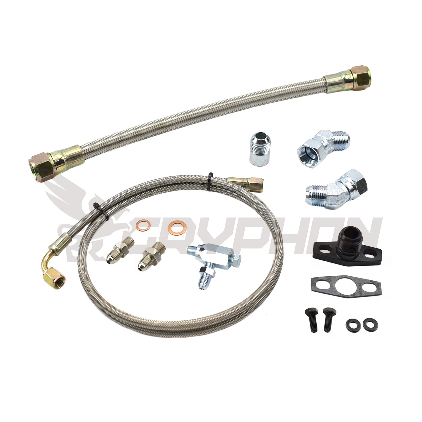 Braided Turbo Oil Feed Return Line Kit TD05 TD06