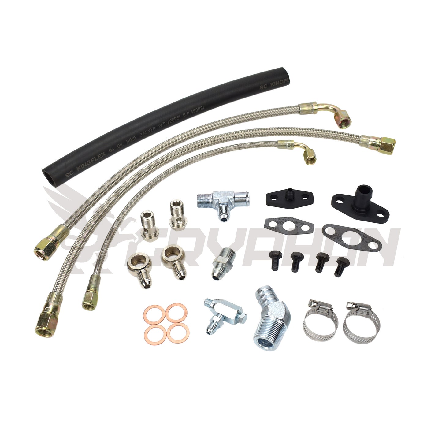 Turbo oil and water line kit for Nissan TD42 GQ with HT18 turbo