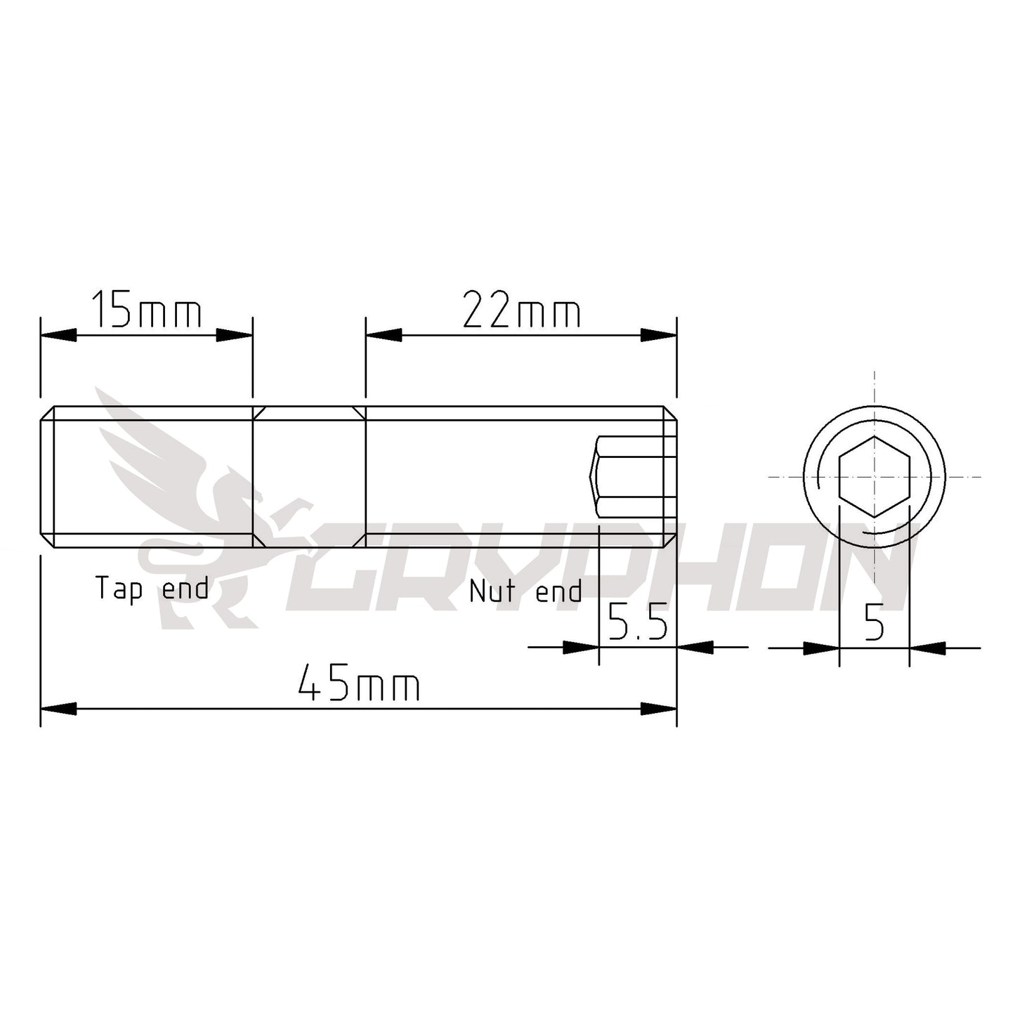 Inner hex manifold stud for ZD30DDT engine