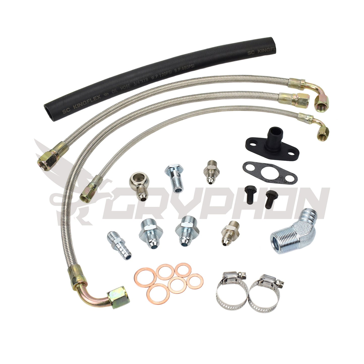 Turbo Oil Water Line Kit Nissan RB25DET with stock turbo (M18 Water Port)