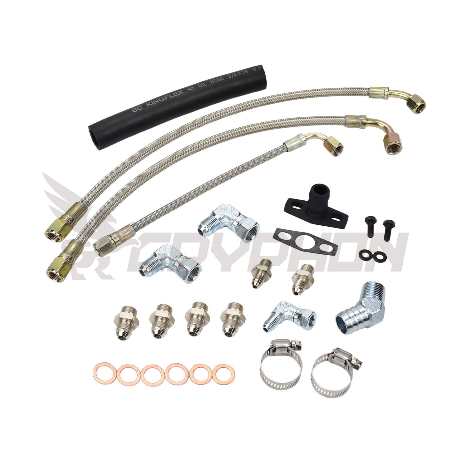 S14 S15 SR20DET oil and water line kit for low mount TD05H TD06 journal bearing turbo