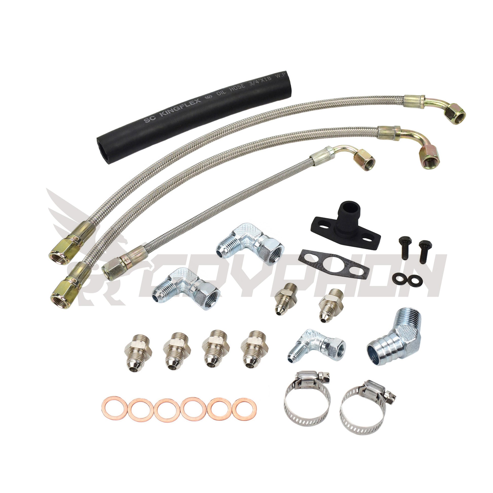 S14 S15 SR20DET oil and water line kit for low mount TD05H TD06 journal bearing turbo