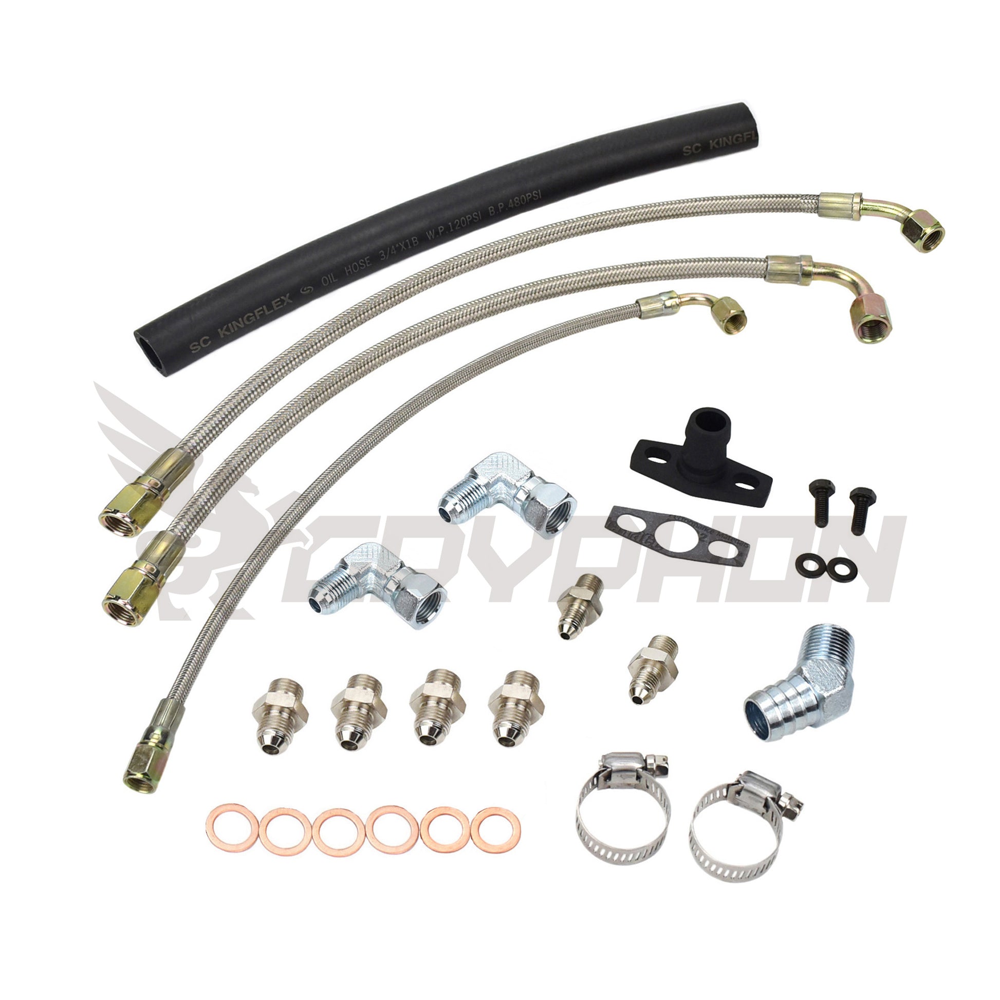 S14 S15 SR20DET oil and water line kit for top mount TD05H TD06 journal bearing turbo