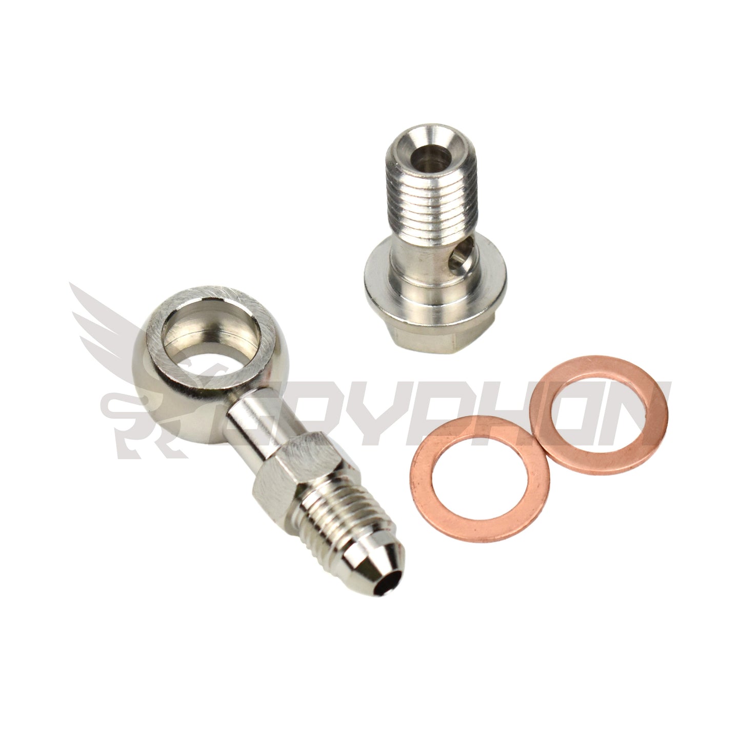 GryphonTek Engine Block Oil Feed Fitting for Subaru EJ20 EJ25 - -4AN Flare with "Turbo Killer" Mesh Filter Delete for DIY Braided Line Upgrade.