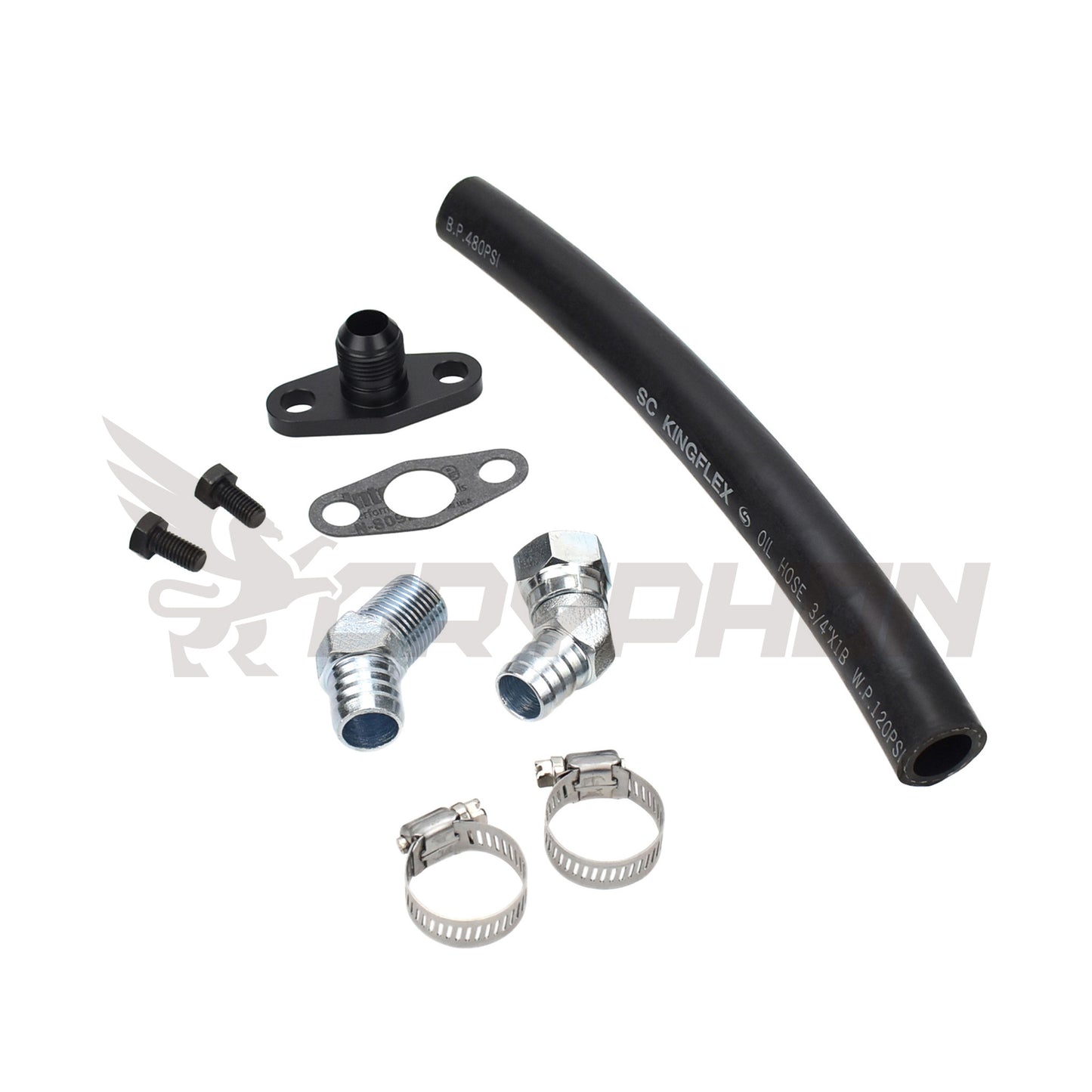 Turbo Oil Drain Hose Kit Toyota 2RZ 3RZ with Holset HX30 HX35