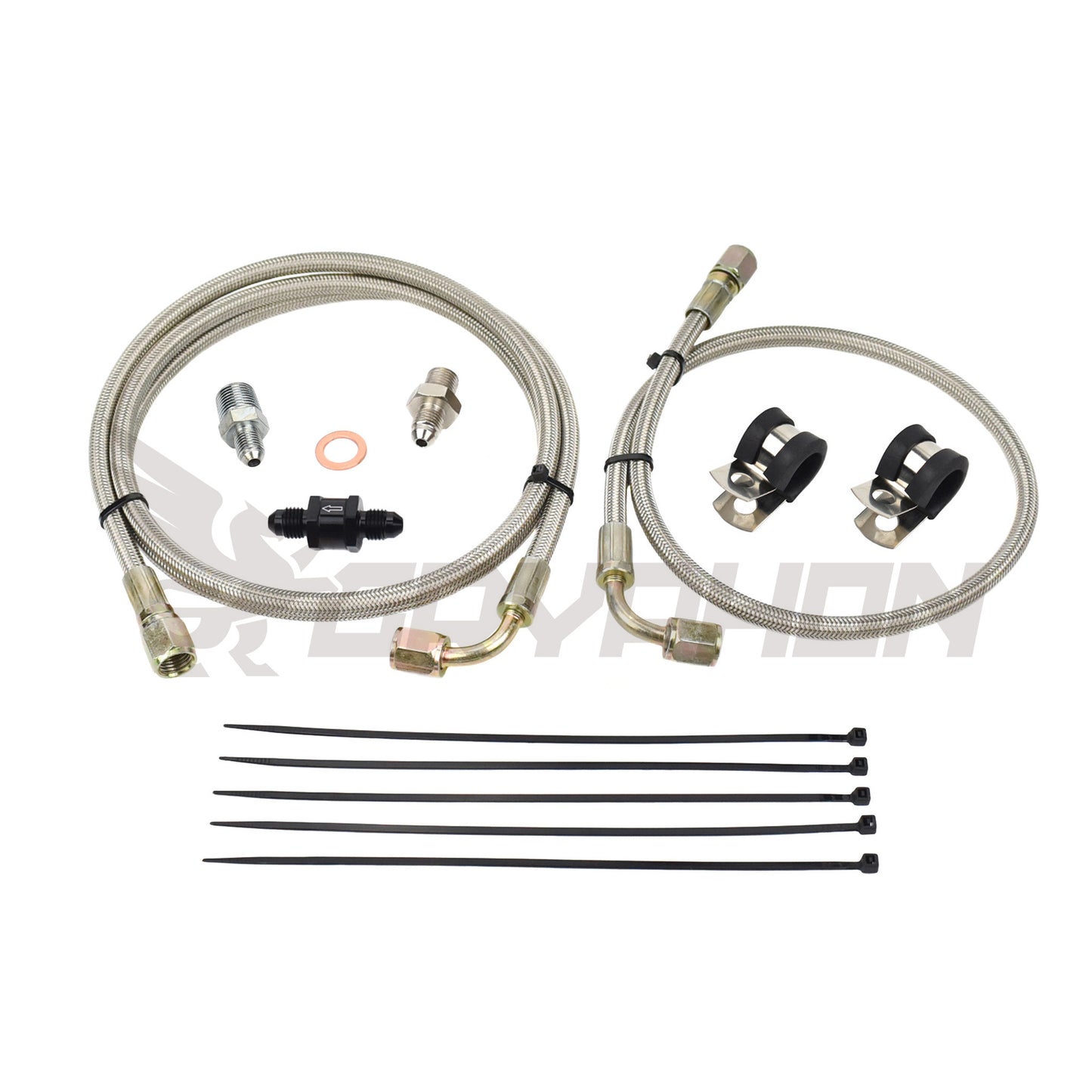 Turbo Oil Feed Line Kit 4G63T EVO 4~9 Holset HX30 HX35 (Filter Location)