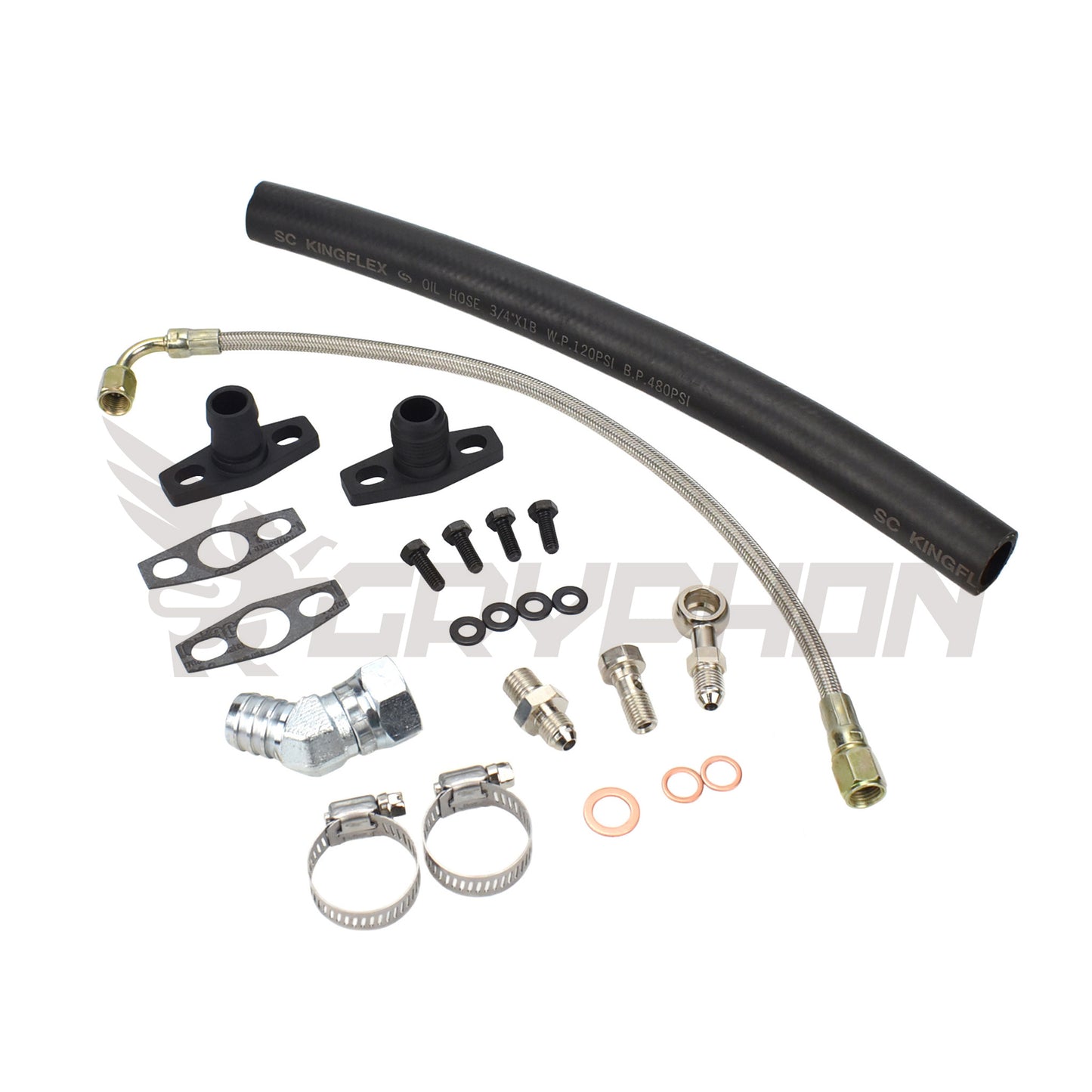 Turbo Oil Feed Return Line Kit 1G 2G DSM Eclipse 4G63 14B 16G 20G (Head Location)