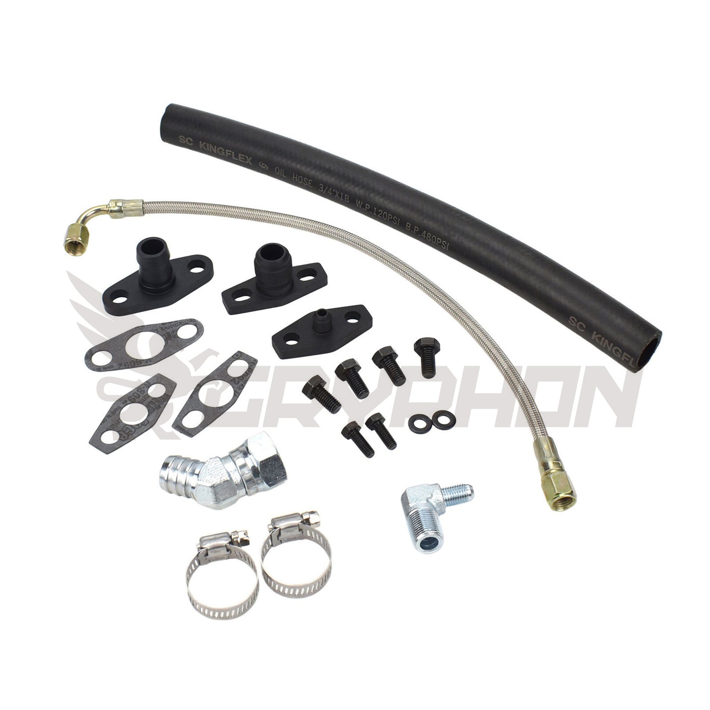 Turbo Oil Feed Return Line Kit 1G 2G DSM Eclipse 4G63 Garrett T3 T4 (Filter Location)