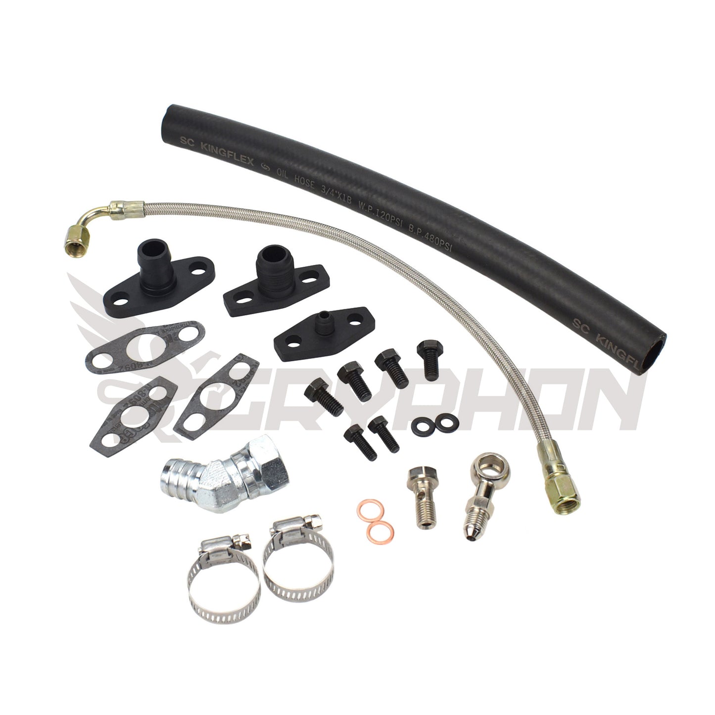 Turbo Oil Feed Return Line Kit Mitsubishi 4G63T EVO 4~9 Garrett T3 T4