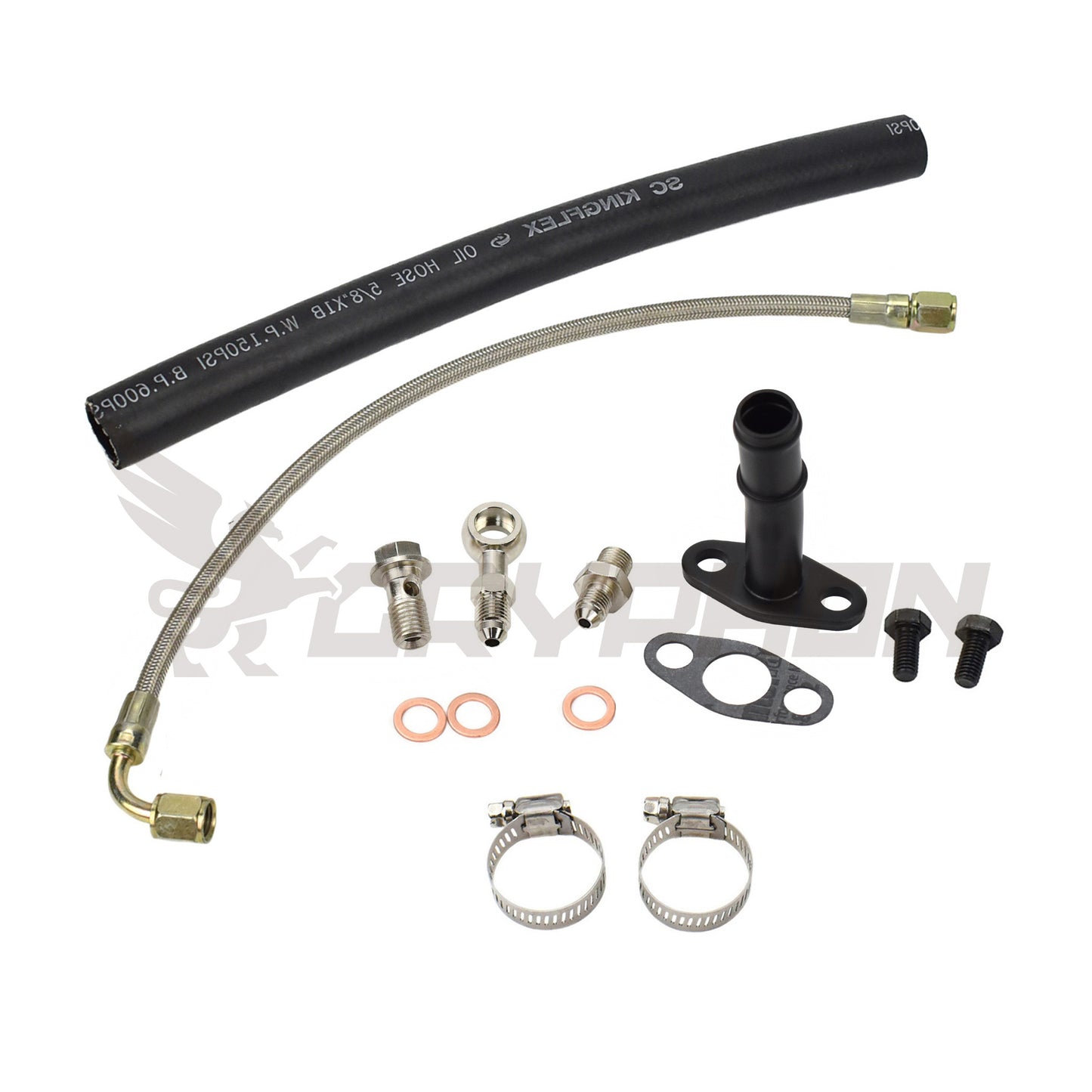 Turbo Oil Feed Return Line Kit for Nissan 180SX Silvia S13 CA18DET CA18DT with BorgWarner EFR turbo.