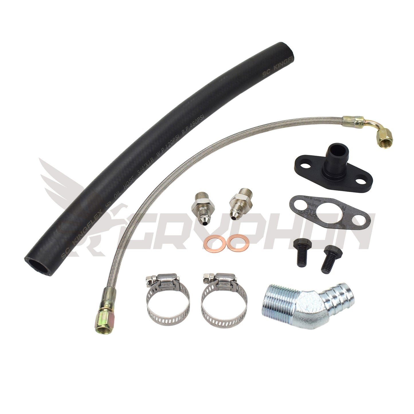 Turbo Oil Feed Return Line Kit Nissan RB20 RB25 RB30 with Holset HX30 HX35 HX40