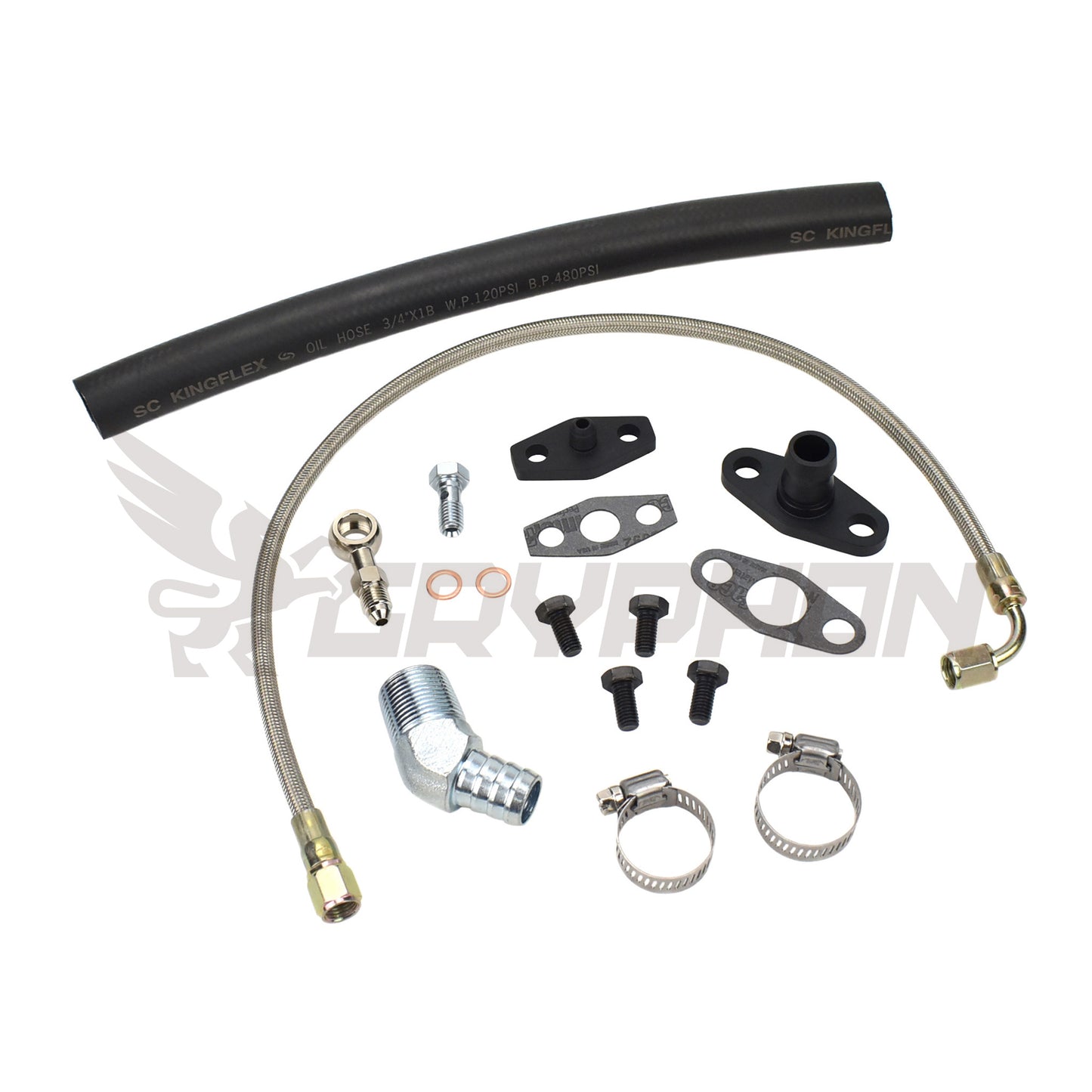 Turbo Oil Feed Return Line Kit Nissan TD42 GU with Holset Super HX30W