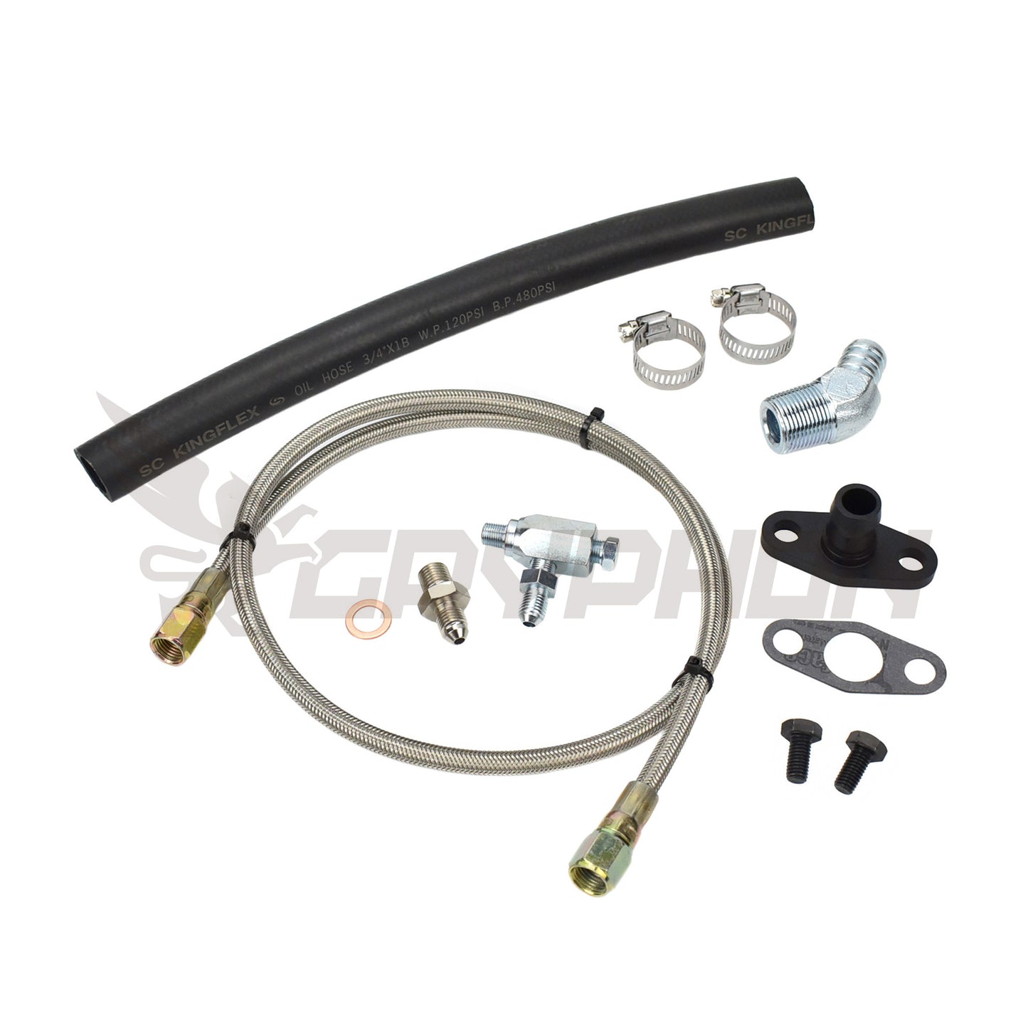 Turbo Oil Feed Return Line Kit Toyota Land Cruiser 1HZ with Holset HX30 HX35