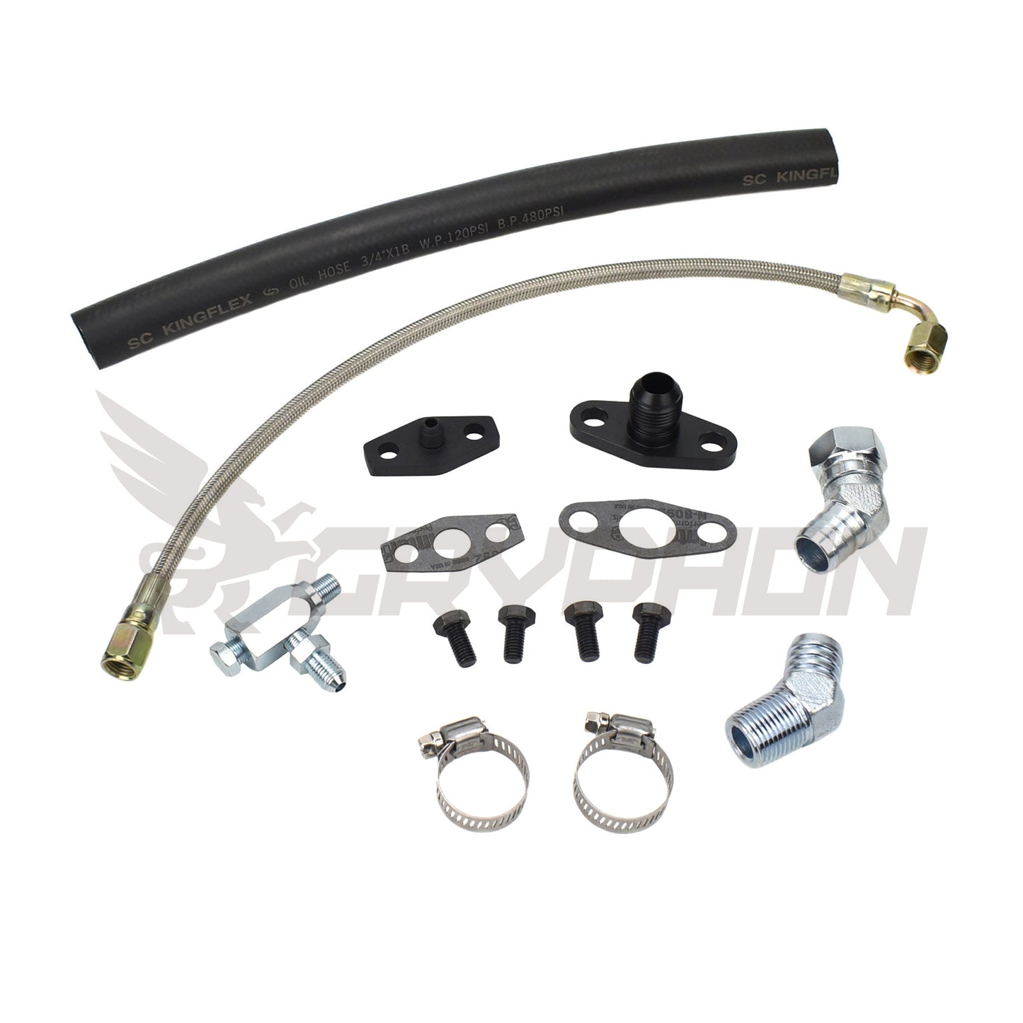 Turbo Oil Feed Return Line Kit Toyota 1TR 2TR with Garrett T3 T4