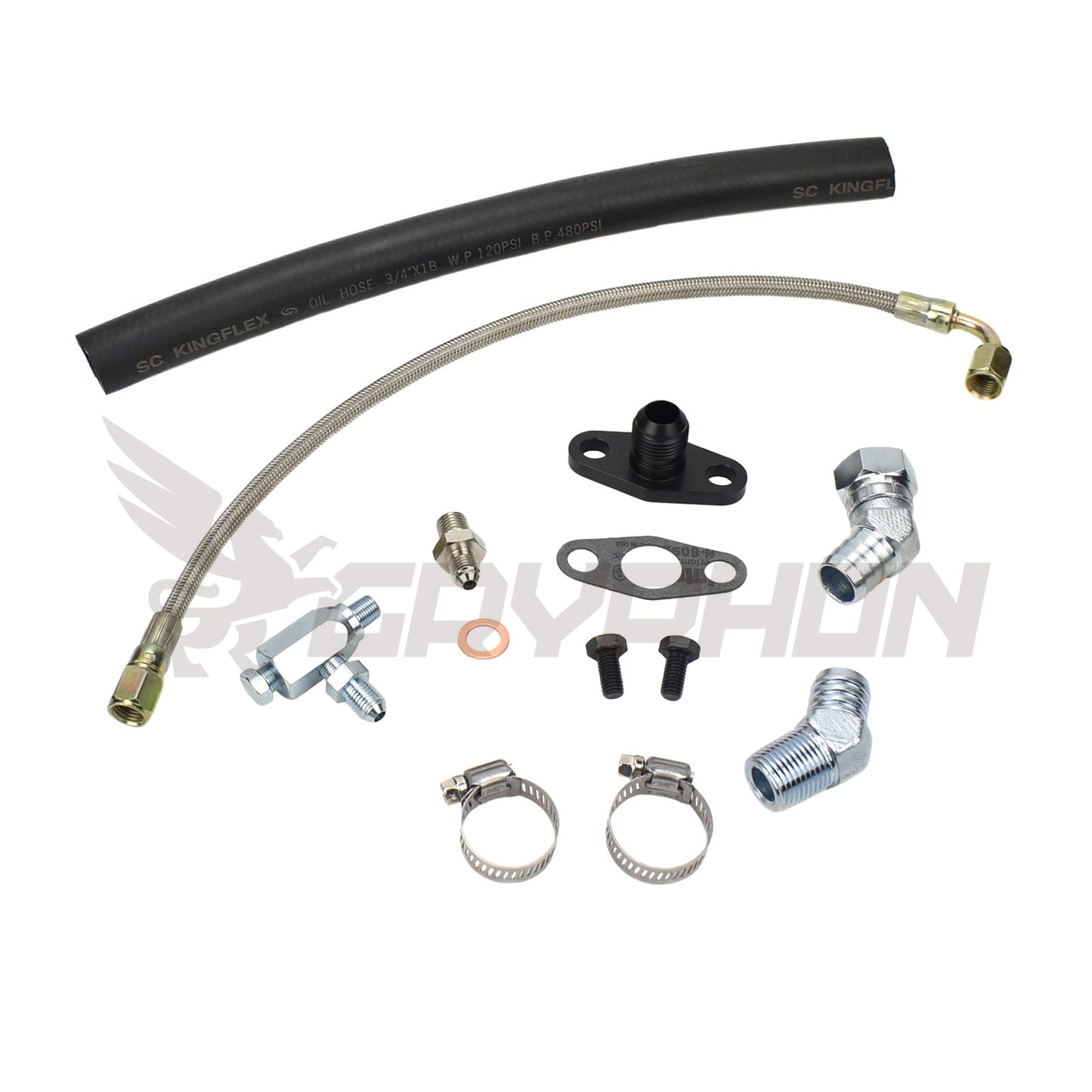 Turbo Oil Feed Return Line Kit Toyota 1TR 2TR with Holset HX30 HX35