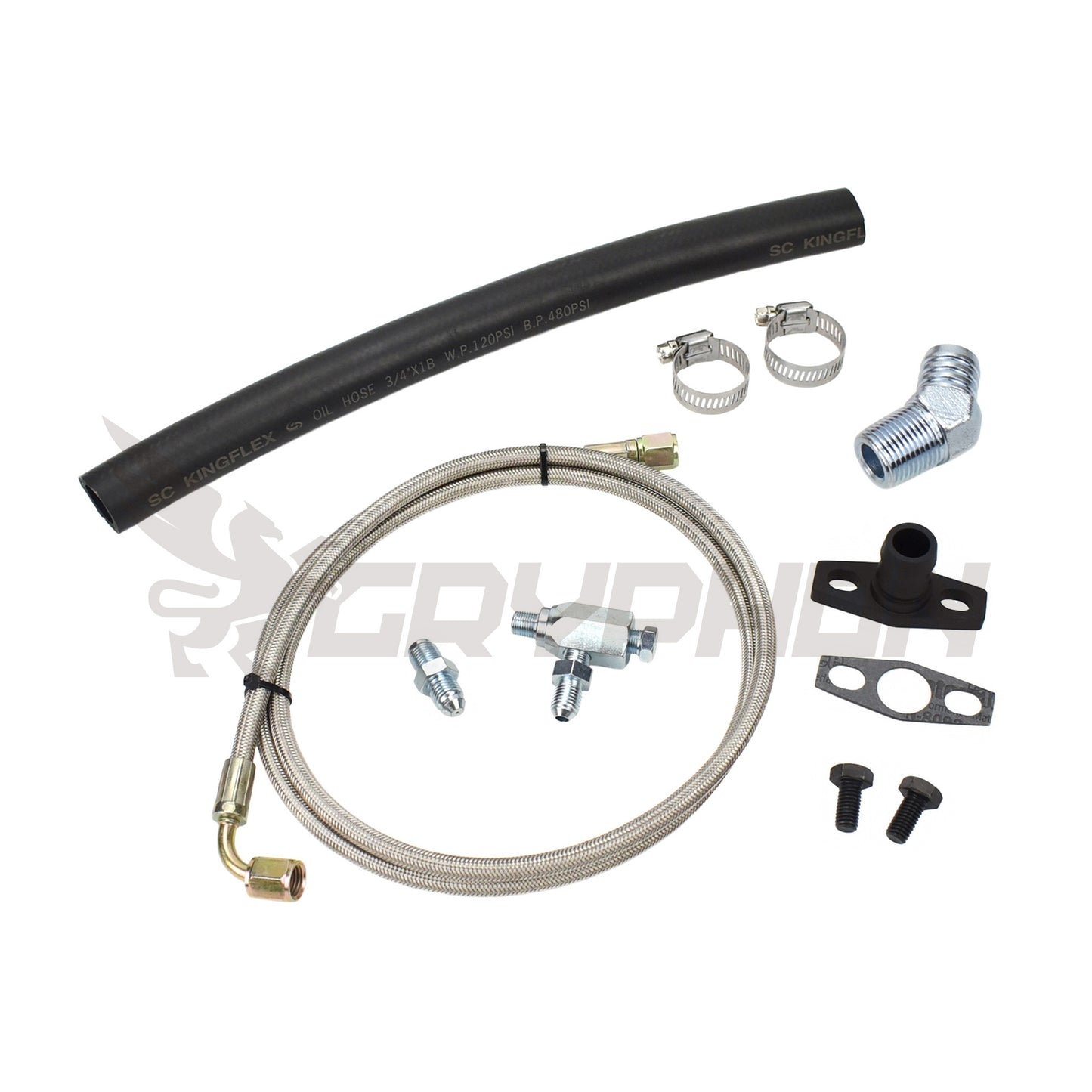 Turbo Oil Feed Return Line Kit Toyota Land Cruiser 2H with Garrett GT28R GT30R