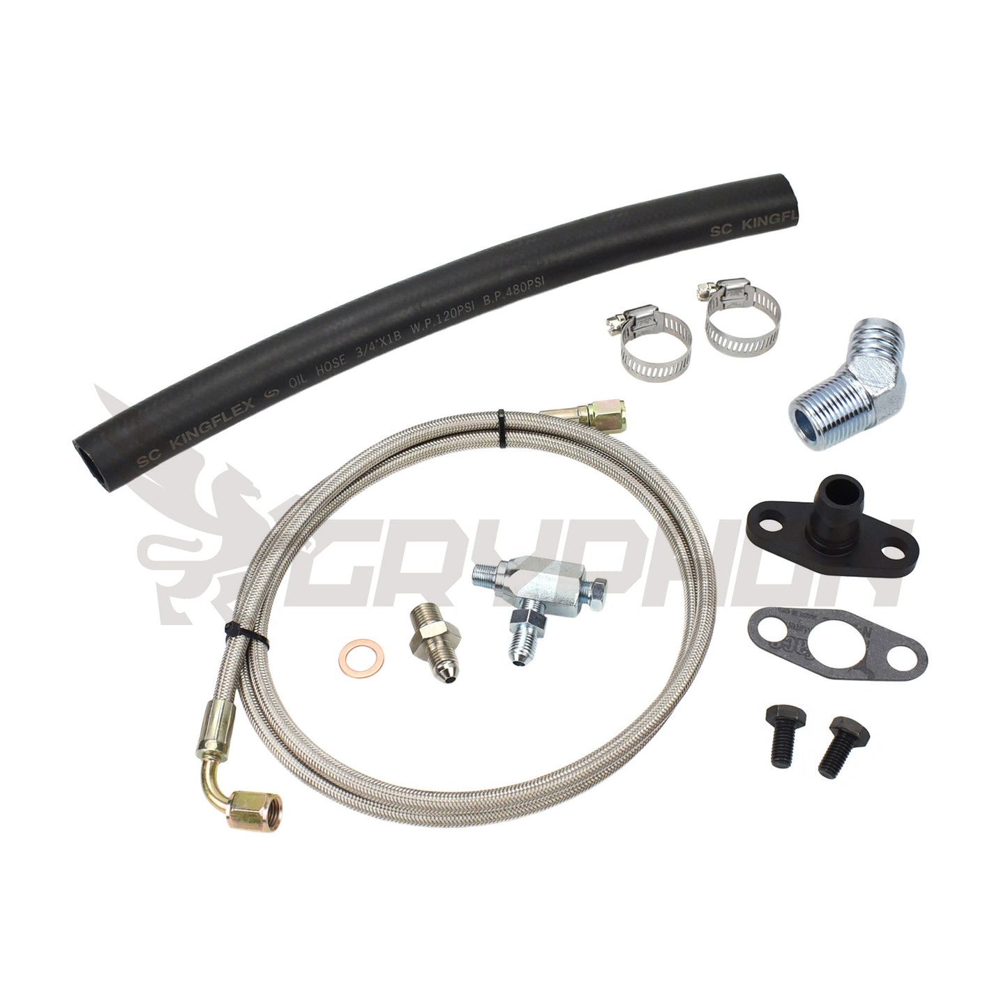 Turbo Oil Feed Return Line Kit Toyota Land Cruiser 2H with Holset HX30 HX35 HX40
