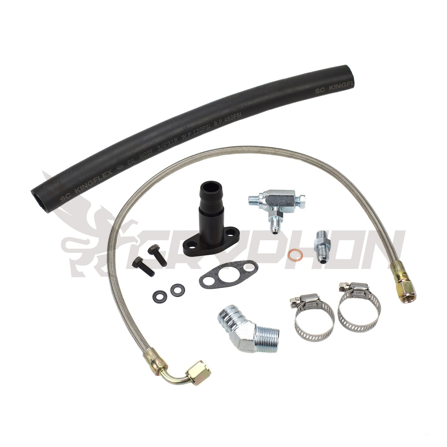 Turbo Oil Feed Return Line Kit Toyota Hilux 2.8L 3L with TD04-11G Oil-Cooled