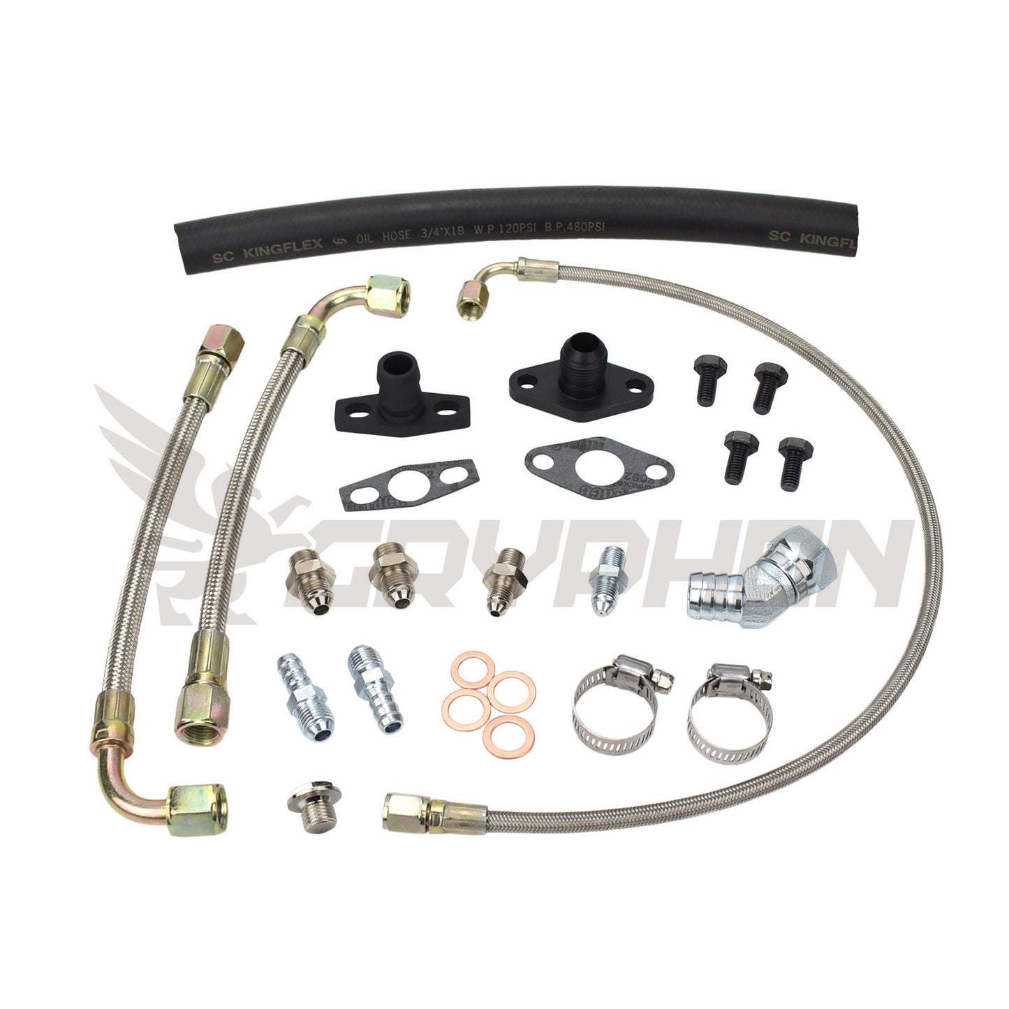 Turbo Oil Water Line Kit Toyota Supra 1JZ 2JZ with Garrett G-Series G25 G30 G35