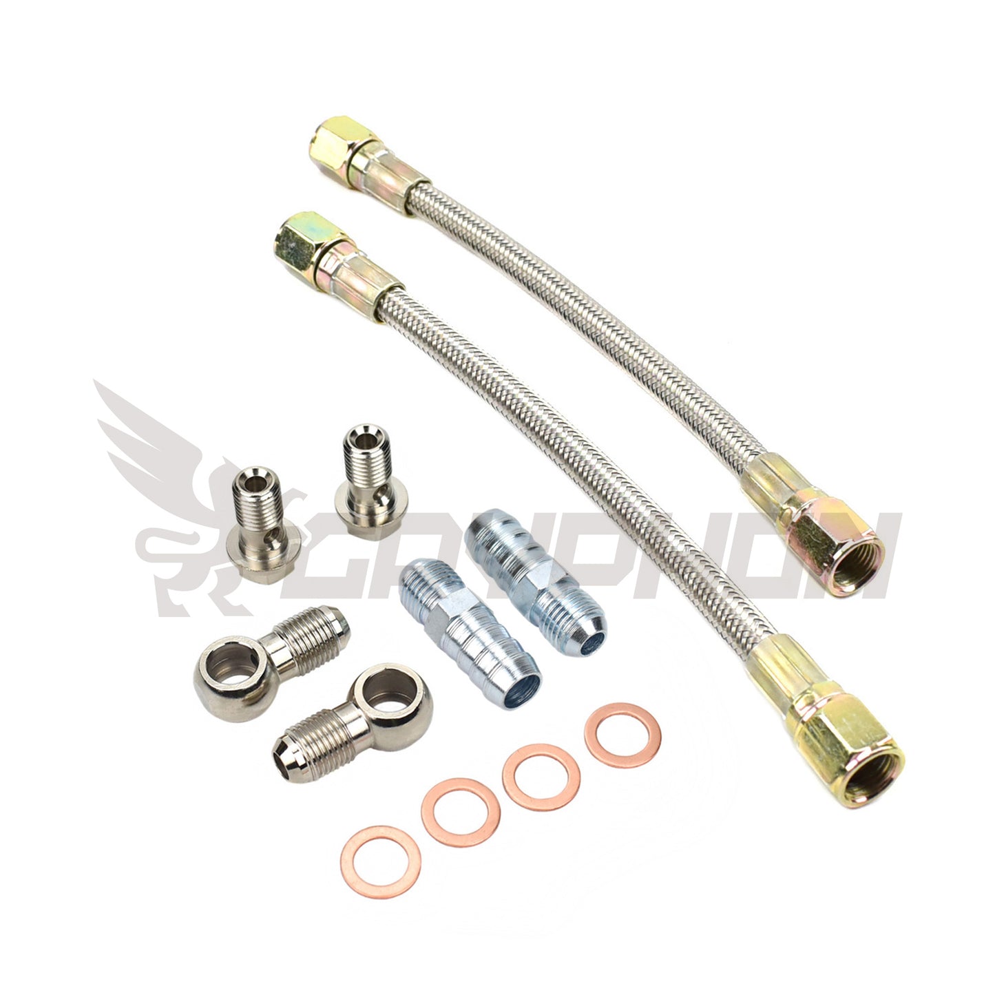 Universal Turbo Water Line Kit 6AN 3/8" Hose Straight to Straight M12x1.25