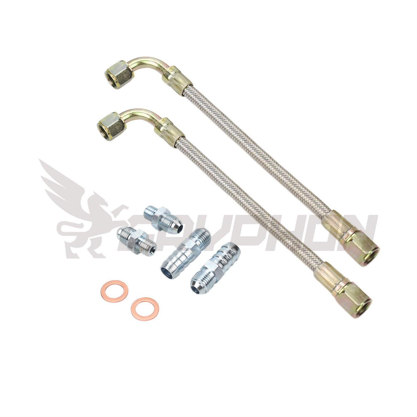 Universal Turbo Water Line Kit 6AN 3/8" Hose Straight to 90 Degree M12x1.25