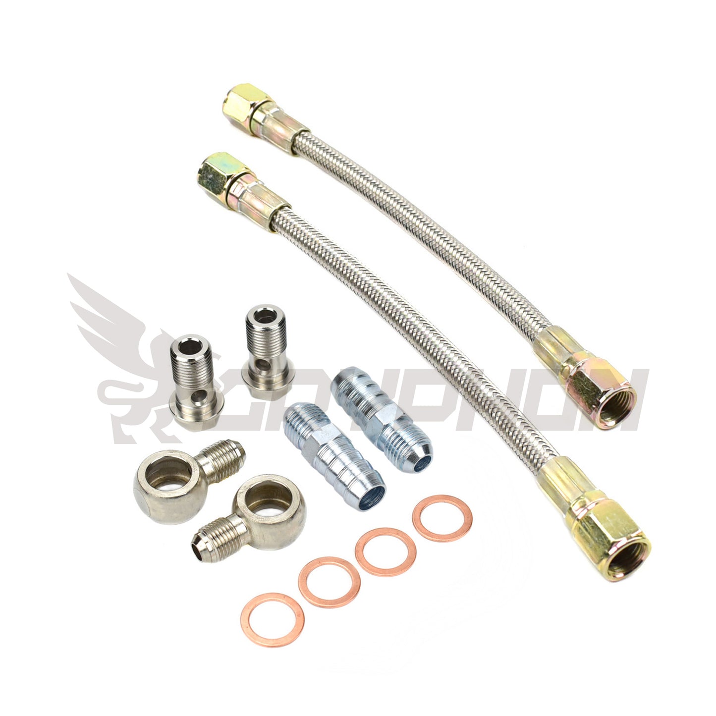 Universal Turbo Water Line Kit 6AN 3/8" Hose Straight to Straight M16x1.5