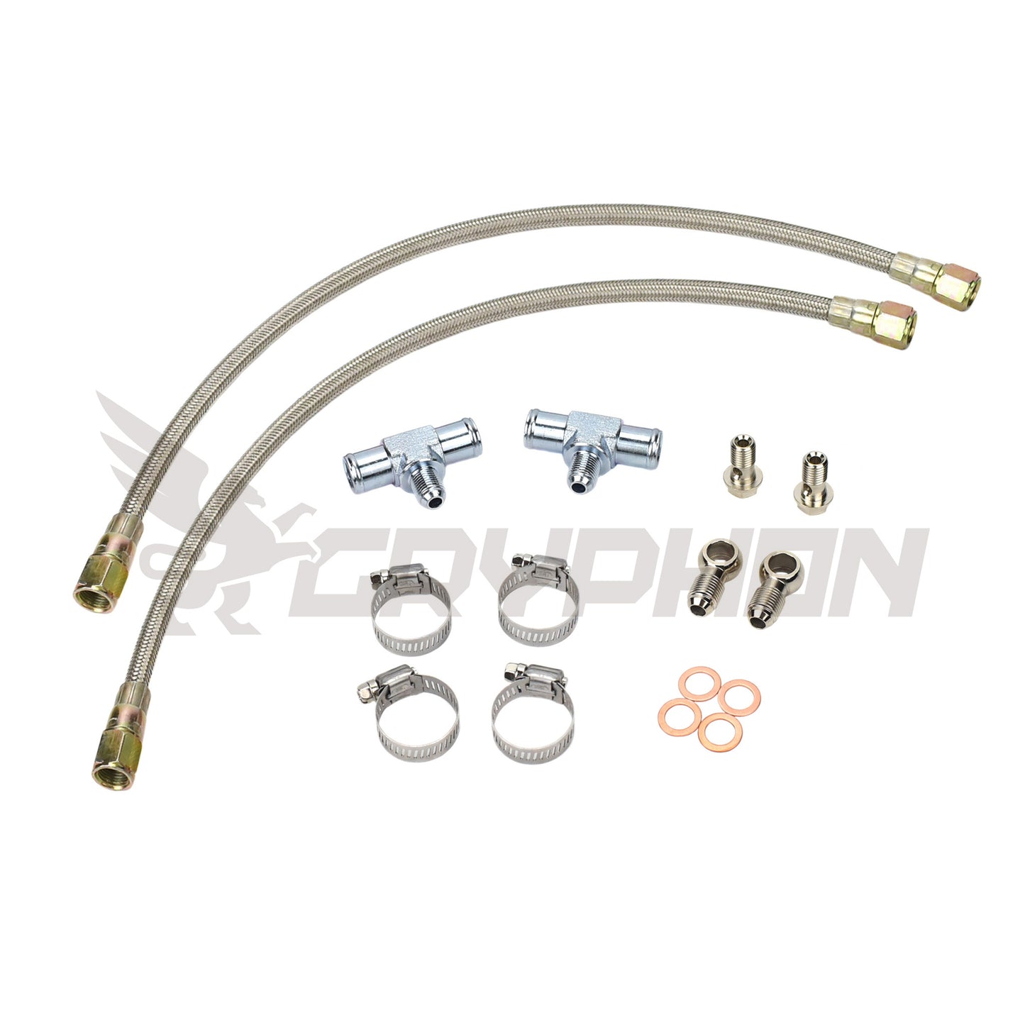 Universal Turbo Water Line Kit 6AN 3/8" Hose M12x1.25 (N/A to Turbo)