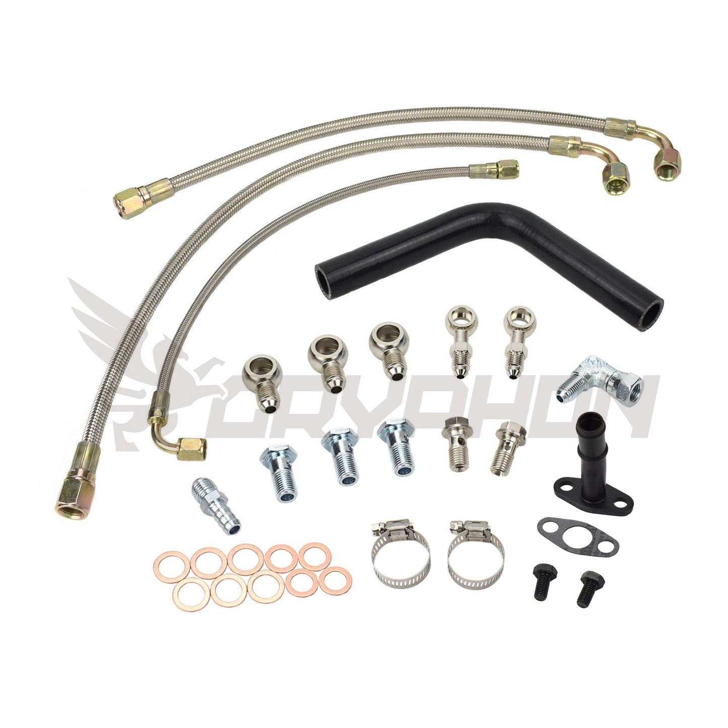 Turbo oil and water line kit for Nissan Patrol RD28T Y61 GU with GT28R turbo upgrade