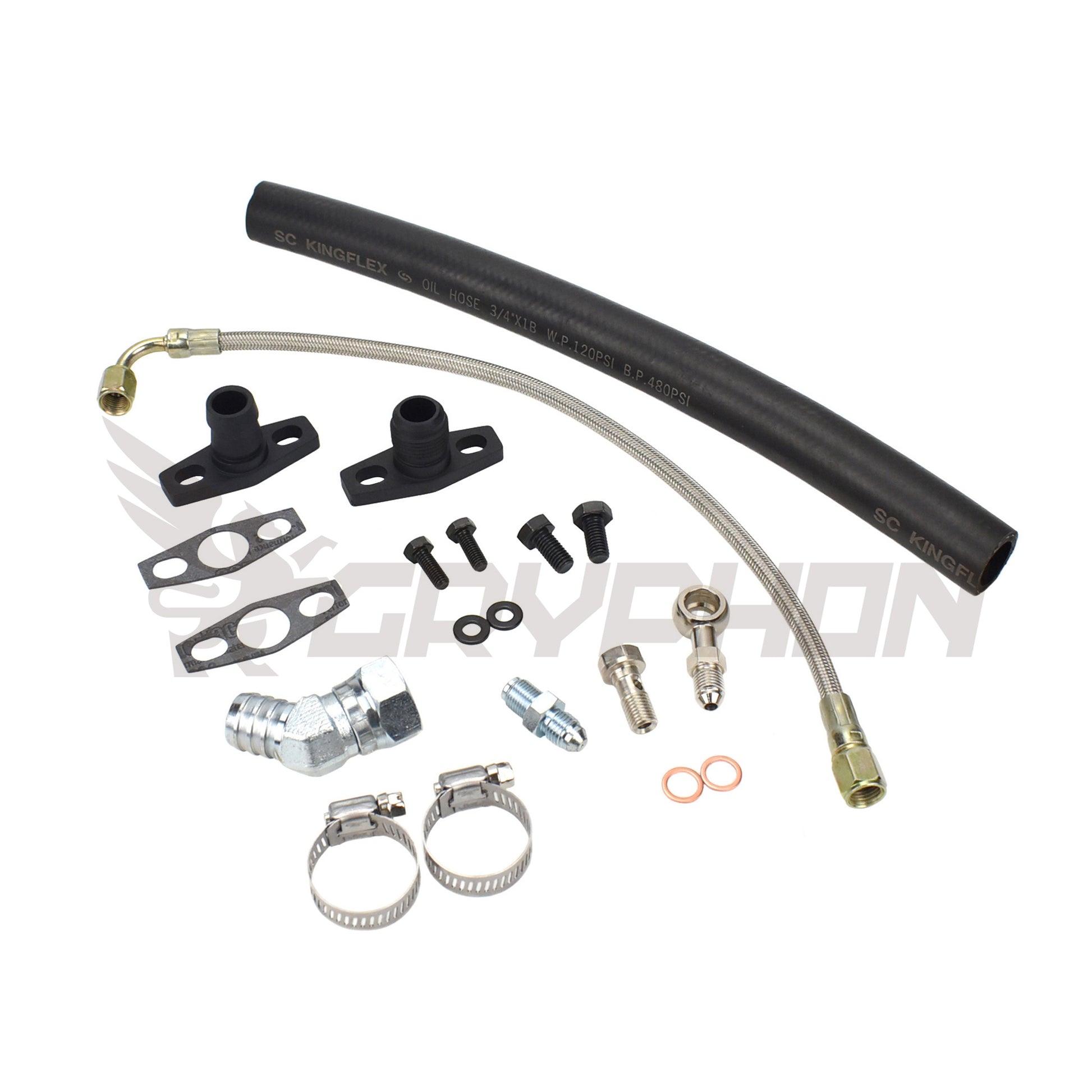 Turbo Oil Feed Return Line Kit Mitsubishi 4G63T EVO 4~9 Garrett G-Series G25 G30 G35