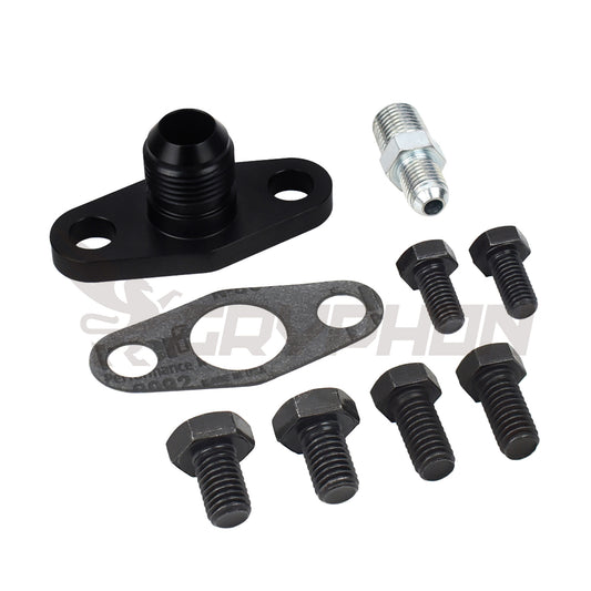 Turbo oil feed fitting and return flange for Borg Warner S200 S200-SXE S300 S300-SXE S200SX, S400 S400SX-E