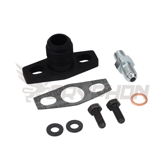 Turbo install fitting kit 10AN oil drain flange / 4AN oil adapter fitting for TD05 TD06 oil-cooled