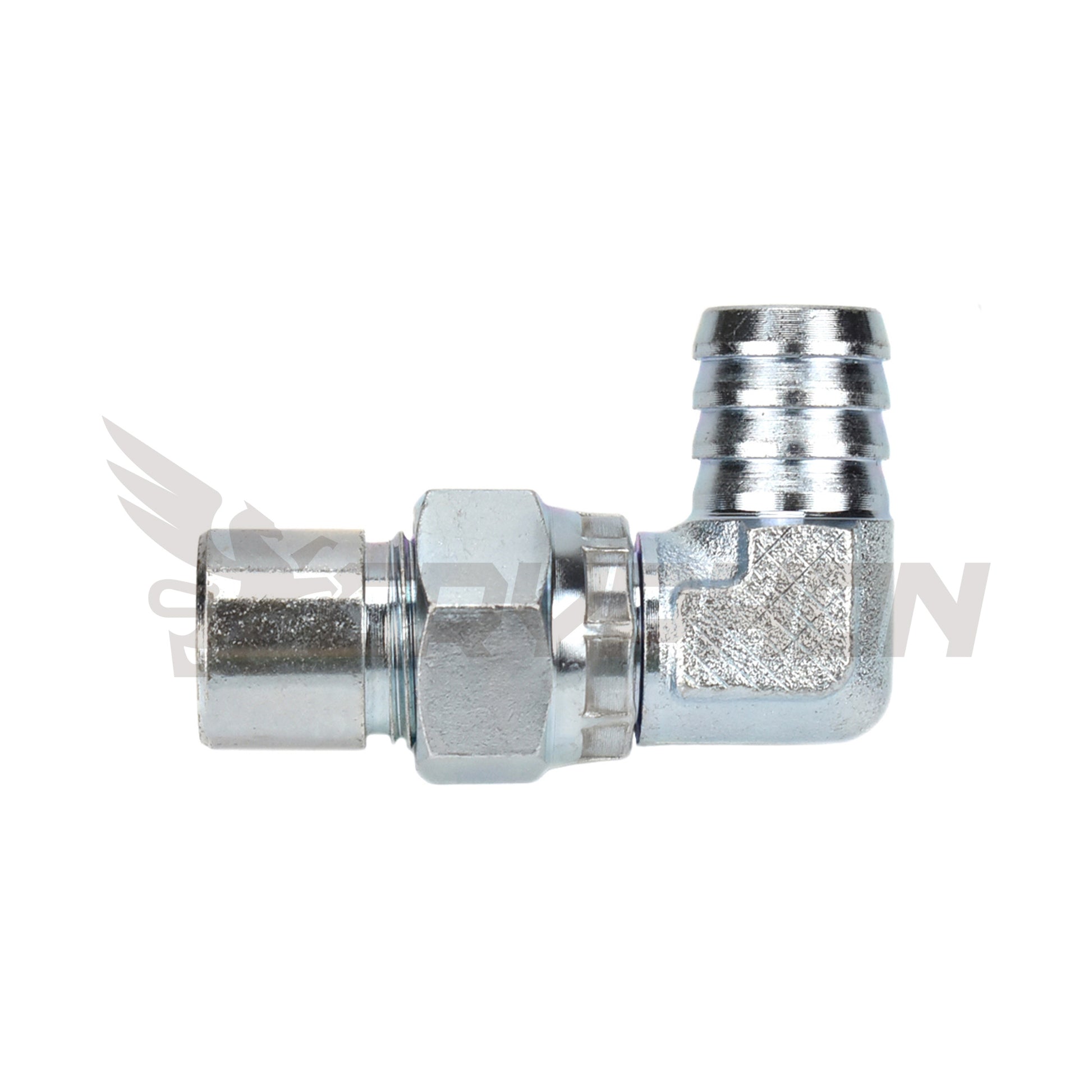 90 Degree 3/4" Barb Weld Bung Fitting for turbo oil return