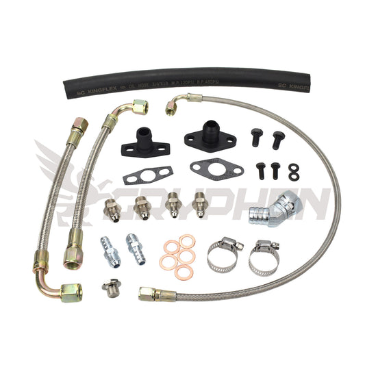 Turbo oil and water line kit for Toyota 1JZ 2JZ with TD05H TD06 top mount turbo and 1.8mm restrictor