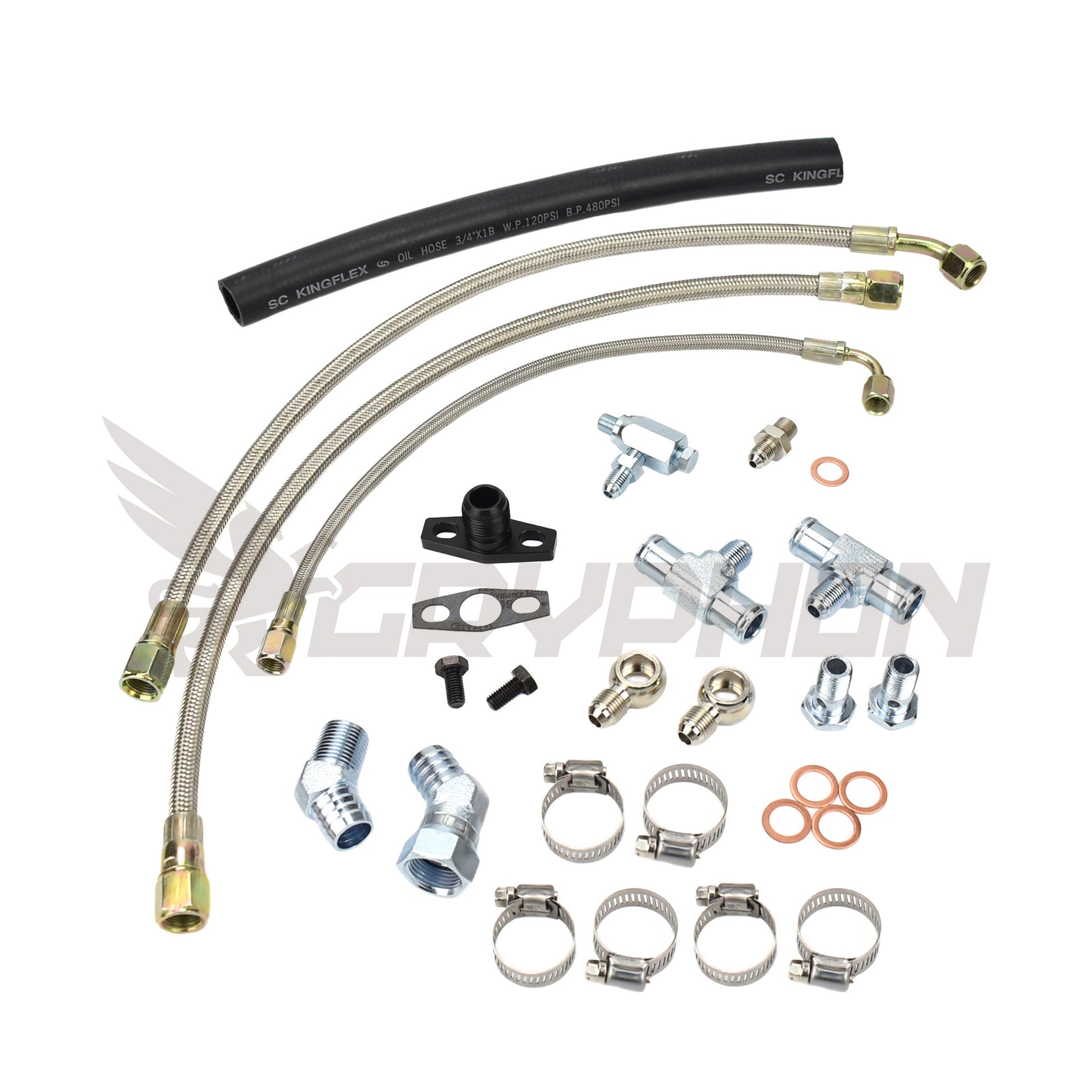 Complete oil and water fitting kit for Toyota 2RZ-FE 3RZ-FE with BorgWarner EFR 7670 8374 turbo