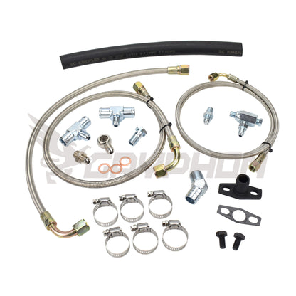 Turbo Oil Water Line Kit Toyota Land Cruiser 2H with Garrett G-Series G25 G30